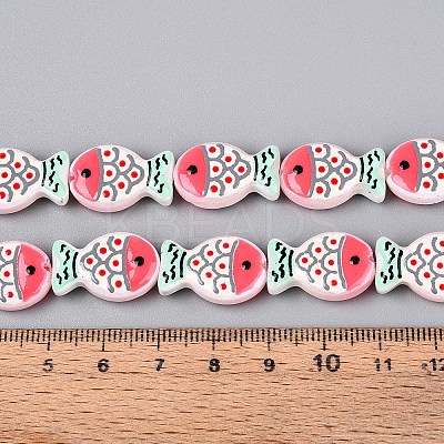 Dyed & Heated Glass Enamel Beads GLAA-T023-45E-1