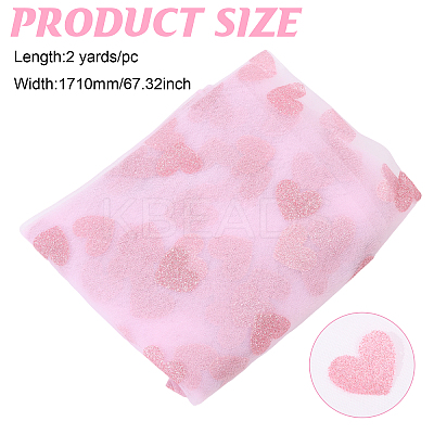 Heart Shapes Nylon Fiber Embroidery Lace Cloth Fabric DIY-WH0588-91B-1