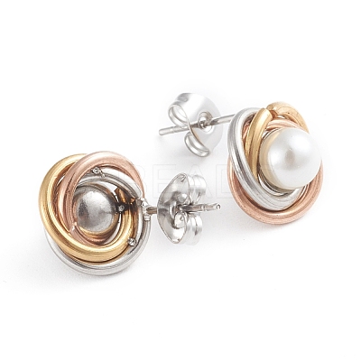 304 Stainless Steel Stud Earrings EJEW-F246-02M-1