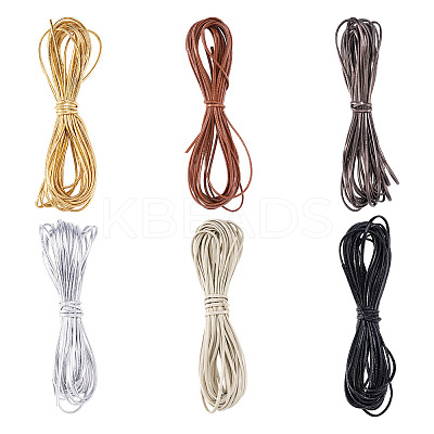 6 Skeins 6 Colors PU Imitation Leather Cords OCOR-TA0001-96-1