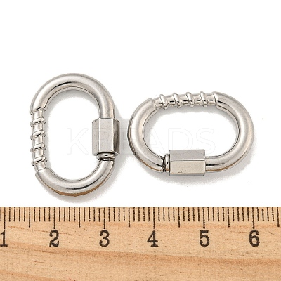 Non-Tarnish 304 Stainless Steel Screw Carabiner Lock Charms LS-STAS-C092-08P-1