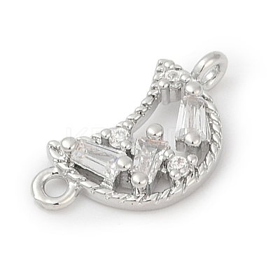 Brass Clear Cubic Zirconia Connector Charms LS-KK-Z094-03P-01-1
