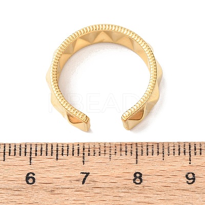 304 Stainless Steel Open Cuff Rings for Women RJEW-K309-23G-1