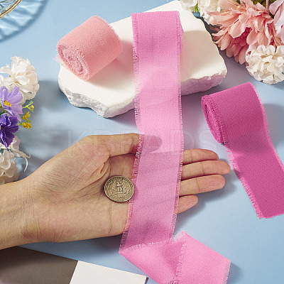 3 Rolls Polyester Raw Edges Ribbons SRIB-TAC0002-26A-1