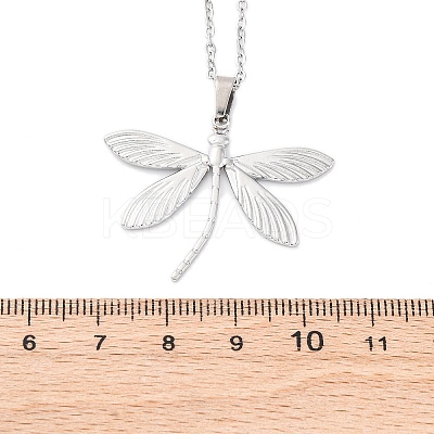 Dragonfly 304 Stainless Steel Pendant Necklaces NJEW-H059-05P-1