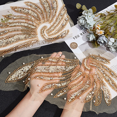 2Pcs 2 Styles Polyester Embroidery Sew on Appliques DIY-CY0001-02A-02-1