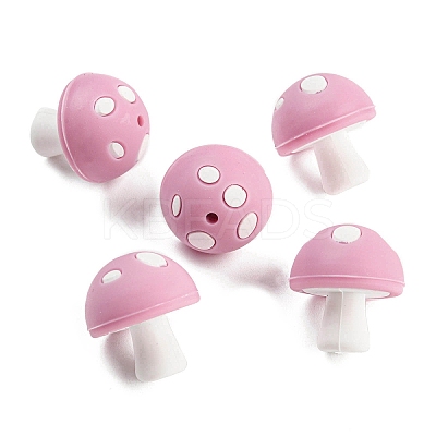 Mushroom Food Grade Silicone Focal Beads LS-SIL-Z011-01-1