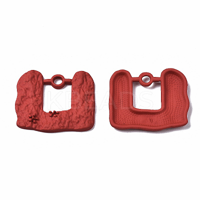 Spray Painted Alloy Pendants PALLOY-Q434-011G-NR-1