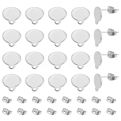 20Pcs 304 Stainless Steel Stud Earring Findings STAS-LP0001-77-1
