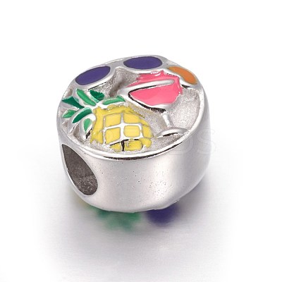 304 Stainless Steel European Beads OPDL-L013-32P-1