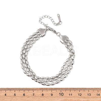 304 Stainless Steel Beads Multi-strand Bracelets BJEW-K287-01P-1