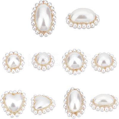 10Pcs 5 Style ABS Plastic Imitation Pearl Pendants FIND-NB0002-48-1