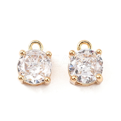 Brass Micro Pave Cubic Zirconia Pendants KK-D382-04G-03-1