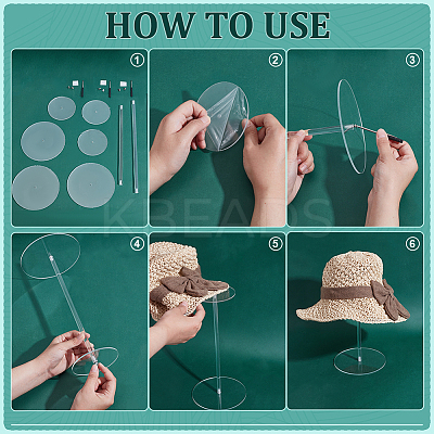 3 Sets 3 Styles Acrylic Storage Hat Racks ODIS-PH0001-84-1
