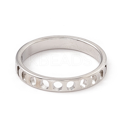 Non-Tarnish 201 Stainless Steel Moon Phase Finger Ring for Women RJEW-A006-03P-1