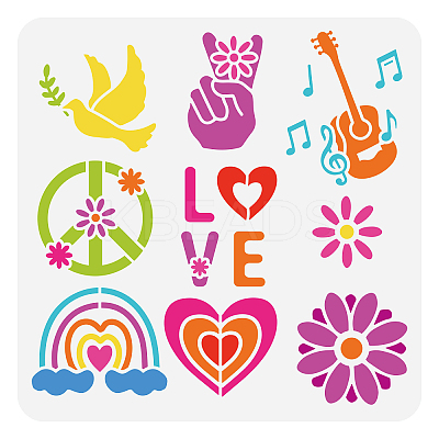 PET Hollow Out Drawing Painting Stencils DIY-WH0391-0547-1