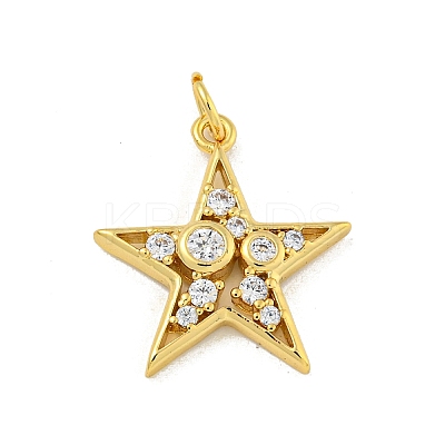 Brass Micro Pave Cubic Zirconia Pendants KK-N254-122G-1