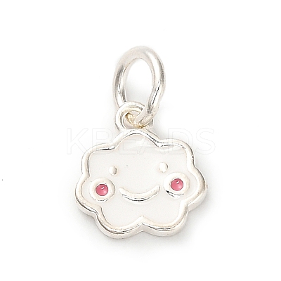925 Sterling Silver White Enamel Charms STER-C014-02A-S-1