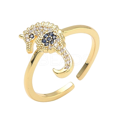 304 Stainless Steel Cubic Zirconia Cuff Open Rings for Women LS-RJEW-Z122-02G-01-1