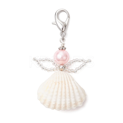 Angel Clam Shell Pendant Decoration HJEW-MZ00246-01-1
