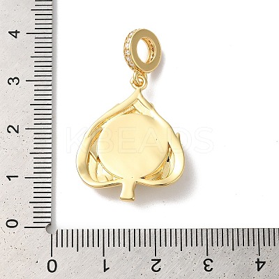 Rack Plating Brass Micro Pave Clear Cubic Zirconia European Dangle Charms KK-G504-26G-01-1