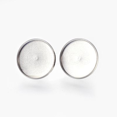 Tarnish Resistant Eco-Friendly 316 Surgical Stainless Steel Stud Earring Settings STAS-F181-01P-16mm-1