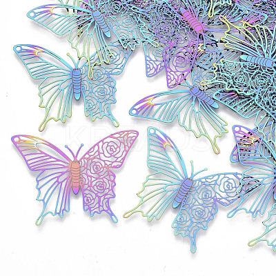 Ion Plating(IP) 201 Stainless Steel Filigree Pendants X-STAS-R102-29-1