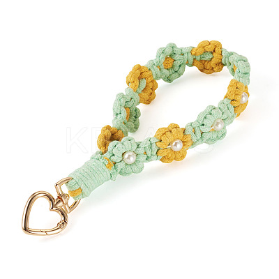 Cotton Braided Flower Pendant Decorations AJEW-TAC0030-032G-05-1