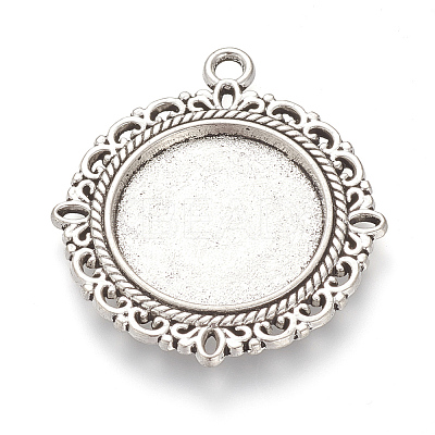 Tibetan Style Alloy Pendant Cabochon Settings LS-TIBE-T003-08AS-NR-1