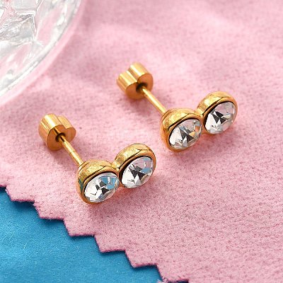 Ion Plating(IP) 304 Stainless Steel Stud Earrings EJEW-A118-15G-02-1