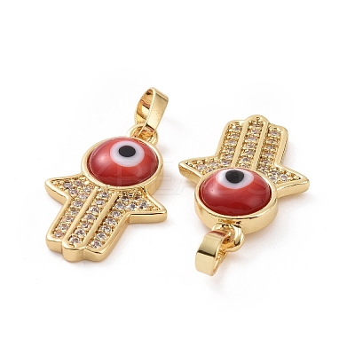 Brass Micro Pave Cubic Zirconia Pendants ZIRC-F136-02G-01-1