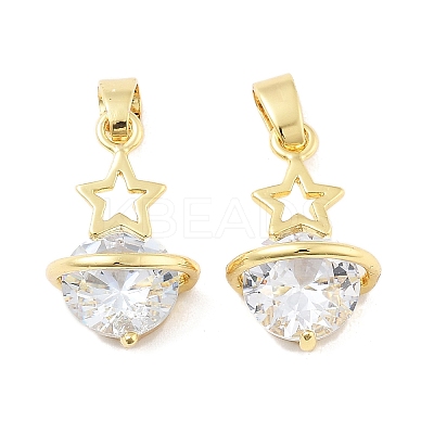 Planet Brass Micro Pave Cubic Zirconia Pendants KK-M325-10G-1
