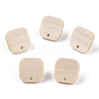 Ash Wood Stud Earring Findings EJEW-N017-011J-1