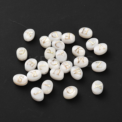 26Pcs 26 Styles Natural White Shell Oval Beads BSHE-WH0020-02-1