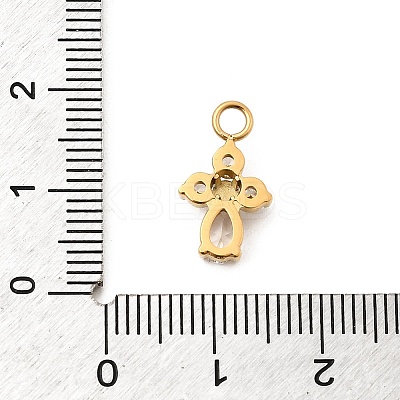 304 Stainless Steel Micro Pave Cubic Zirconia Pendants X-STAS-P431-40A-G-1