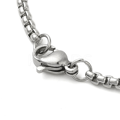 201 Stainless Steel Box Chain Rectangle with Muslim Islam Allah Pendant Necklaces LS-NJEW-M008-04P-1