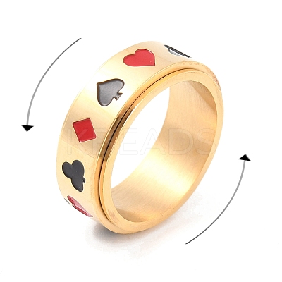 Stainless Steel Spinner Ring RJEW-C019-05G-1