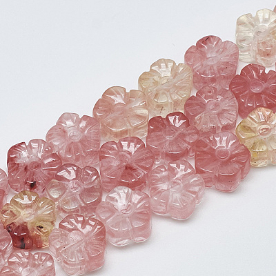 Carved Cherry Quartz Glass Beads Strands G-T122-08K-1