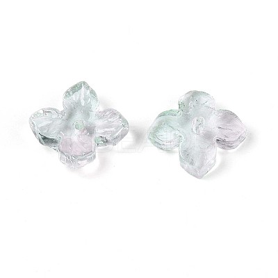 Baking Paint Transparent Glass Bead Caps DGLA-N014-04C-1