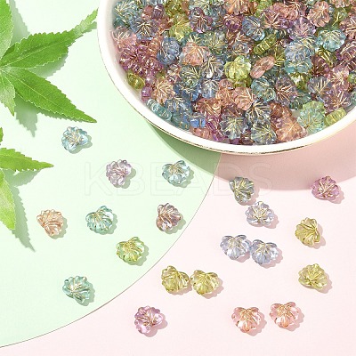 250Pcs 5 Colors Plating Transparent Acrylic Beads OACR-YW0002-19-1