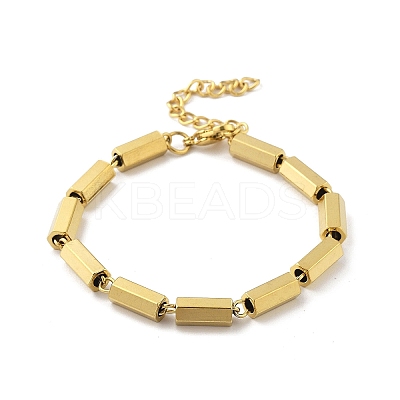 304 Stainless Steel Hexagon Link Chain Bracelets for Women Men BJEW-F488-16G-1