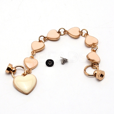 Alloy Enamel Heart Link Chains for DIY Keychains AJEW-WH0188-85B-1