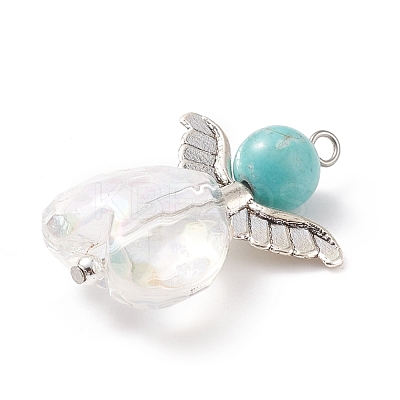 Synthetic Turquoise AB Color Acrylic Pendants PALLOY-TA00001-02-1