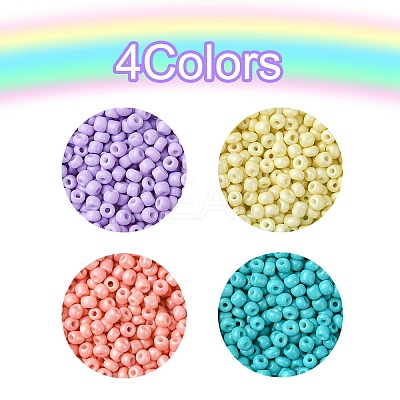 800Pcs 4 Styles Mixed Styles 8/0 Glass Round Seed Beads SEED-FS0001-18C-1
