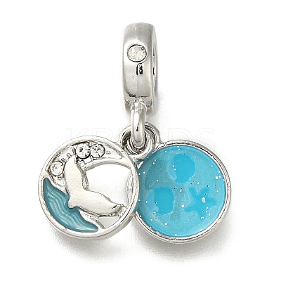 Rack Plating Alloy Enamel European Dangle Charms PALLOY-A009-20P-1