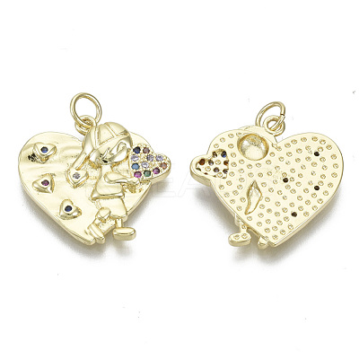 Brass Micro Pave Cubic Zirconia Pendants ZIRC-S061-172G-NF-1