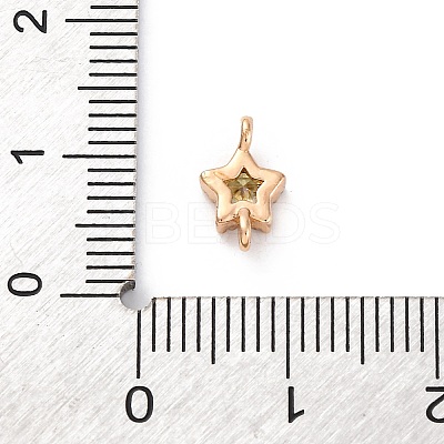 Brass Cubic Zirconia Star Connector Charms KK-Z084-11G-05-1