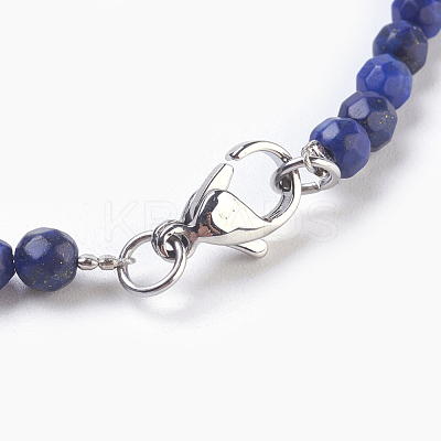 Natural Lapis Lazuli and Agate Beaded Necklaces NJEW-JN02241-1