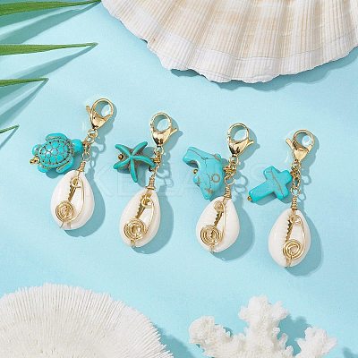 Natural Shell Pendant Decorations HJEW-JM02923-01-1