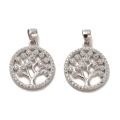 Rhodium Plated 925 Sterling Silver Pendant STER-H110-17P-1